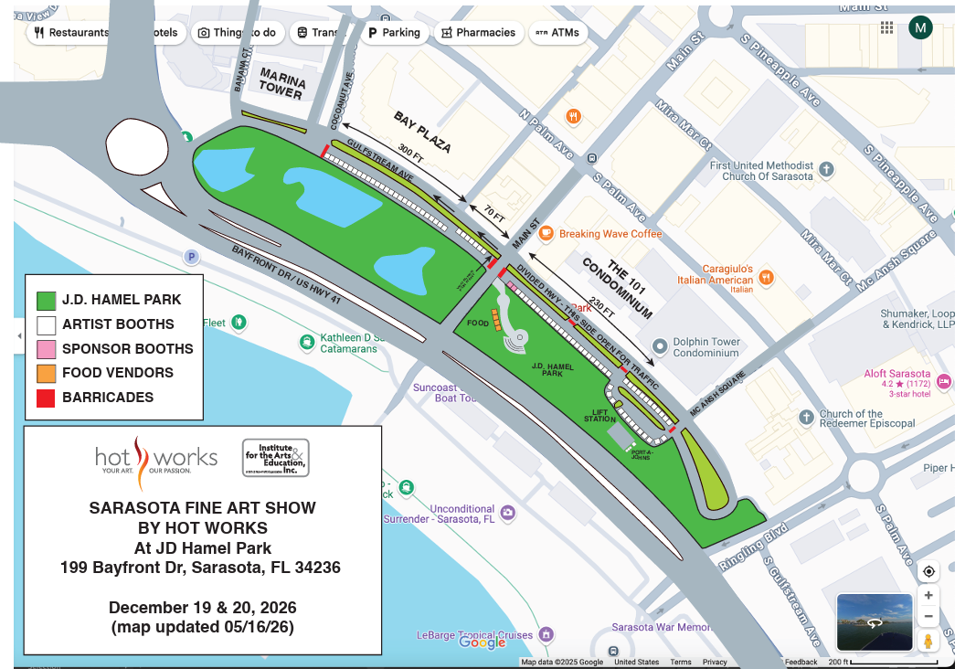 Sarasota Fine Art Show show map