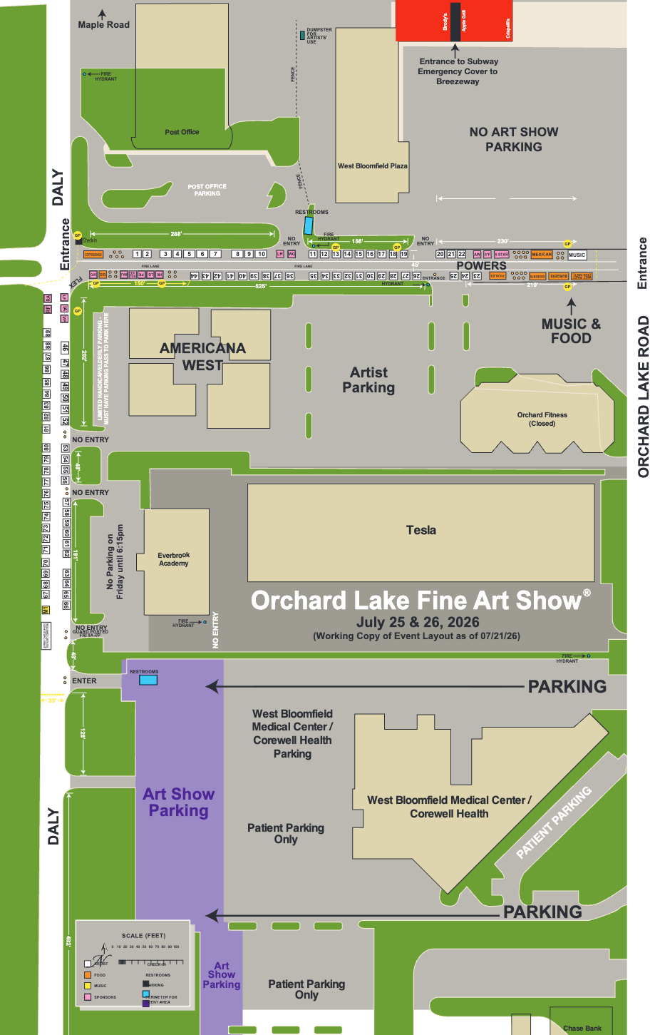 Orchard Lake Fine Art Show show map
